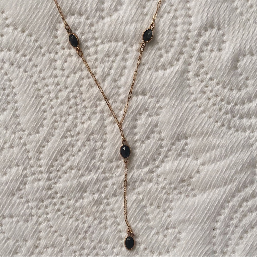 10k Gold Sapphire “Y” necklace